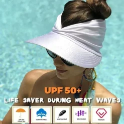 Summer Beach Sun Hat Women's Empty Top Hat 50+ Sun Sun Hat Ladies Outdoor Sports Hat