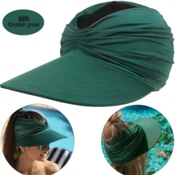 Summer Beach Sun Hat Women's Empty Top Hat 50+ Sun Sun Hat Ladies Outdoor Sports Hat