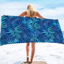 Summer Beach Towel Quick-Drying Tropical Bohemian Rainforest Sea Turtle Plant Towel Soft and Quick-Drying Beach Towel Super Absorbent Soft Microfiber Sand Pool Bath Outdoor Travel Towel