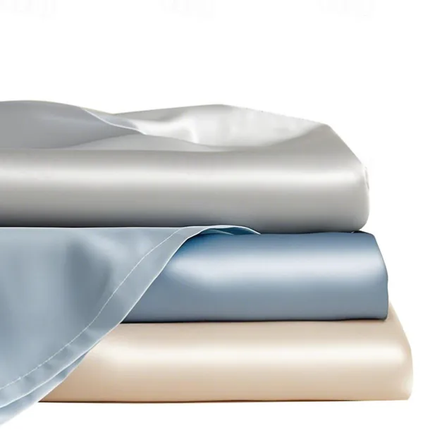 Summer Cool Ice Silk Bed Sheet Single Piece Single Dormitory Single Double Solid Color Bed Sheet Pillowcase Three-piece Bed