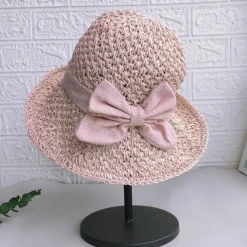 Summer Elegant Crochet Straw Hat with Ruffle One Size Sunshade