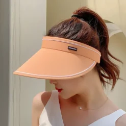 Summer Foldable Sun Hat Travel Beach Large Brim Sun Hat Without Top Anti-ultraviolet Hat For Women