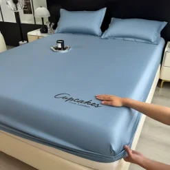 Summer Ice Cooling Bed Silky Comfy Fitted Sheet Cooling Sheets for Hot Sleeper Breathable Fitted Sheet Only Women, Men, Teens