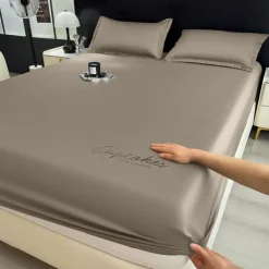 Summer Ice Cooling Bed Silky Comfy Fitted Sheet Cooling Sheets for Hot Sleeper Breathable Fitted Sheet Only Women, Men, Teens