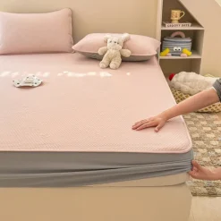 Summer Latex Ice Silk Cooler Bed Sheets Washable Soft Bed Cover Pillow Case