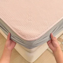 Summer Latex Ice Silk Cooler Bed Sheets Washable Soft Bed Cover Pillow Case