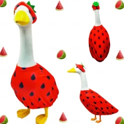 Summer Lawn Goose Dress Up Holiday Party Home Decor Creative Fruit Pattern Series Porch Goose Set for Cement Goose Statue Outdoor Decor