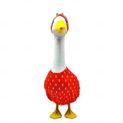 Summer Lawn Goose Dress Up Holiday Party Home Decor Creative Fruit Pattern Series Porch Goose Set for Cement Goose Statue Outdoor Decor