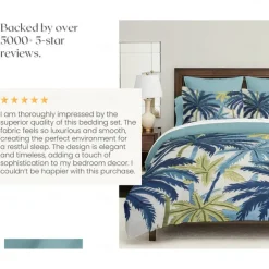 Summer Palm Leaves Duvet Cover Set Cotton Tropical Plants Pattern Set Soft 3-Piece Luxury Bedding Set Home Decor Gift Twin Full King Queen Size Duvet Cover