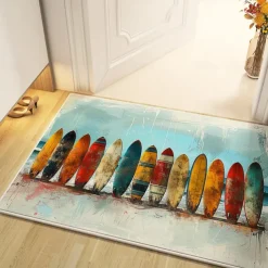 Summer Sufer Board Area Rug Kitchen Mat Non-Slip Oil Proof Floor Mat Livingroom Rug Indoor Outdoor Mat Bedroom Decor Bathroom Mat Entrance Rug Door Mat