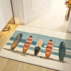 Summer Sufer Board Area Rug Kitchen Mat Non-Slip Oil Proof Floor Mat Livingroom Rug Indoor Outdoor Mat Bedroom Decor Bathroom Mat Entrance Rug Door Mat