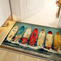 Summer Sufer Board Area Rug Kitchen Mat Non-Slip Oil Proof Floor Mat Livingroom Rug Indoor Outdoor Mat Bedroom Decor Bathroom Mat Entrance Rug Door Mat