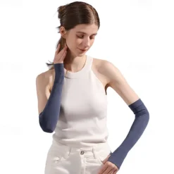 Summer Sun Protection Sleeves Anti-ultraviolet Ice Silk Gloves Cycling Ice Sleeves Women's Outdoor Sports Sleeves Finger Sun Sleeves