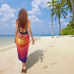 Summer Sunset Beach Towel 100% Micro Fiber Coconut Tree Print Large Beach Towel Soft and Quick-drying Bathroom Towel Super Absorbent Towel Lightweight Suitable for Outdoor Travel