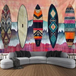 Summer Surfer Skateboard Hanging Tapestry Wall Art Large Tapestry Mural Decor Photograph Backdrop Blanket Curtain Home Bedroom Living Room Decoration Owl Lion