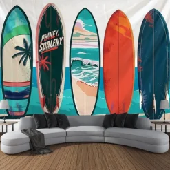 Summer Surfer Skateboard Hanging Tapestry Wall Art Large Tapestry Mural Decor Photograph Backdrop Blanket Curtain Home Bedroom Living Room Decoration Owl Lion