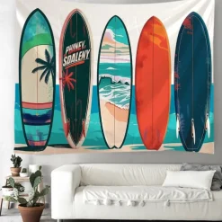 Summer Surfer Skateboard Hanging Tapestry Wall Art Large Tapestry Mural Decor Photograph Backdrop Blanket Curtain Home Bedroom Living Room Decoration Owl Lion