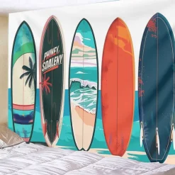 Summer Surfer Skateboard Hanging Tapestry Wall Art Large Tapestry Mural Decor Photograph Backdrop Blanket Curtain Home Bedroom Living Room Decoration Owl Lion