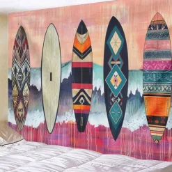 Summer Surfer Skateboard Hanging Tapestry Wall Art Large Tapestry Mural Decor Photograph Backdrop Blanket Curtain Home Bedroom Living Room Decoration Owl Lion