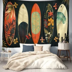 Summer Surfer Skateboard Hanging Tapestry Wall Art Large Tapestry Mural Decor Photograph Backdrop Blanket Curtain Home Bedroom Living Room Decoration Owl Lion
