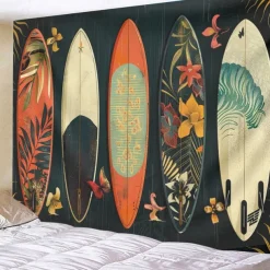 Summer Surfer Skateboard Hanging Tapestry Wall Art Large Tapestry Mural Decor Photograph Backdrop Blanket Curtain Home Bedroom Living Room Decoration Owl Lion