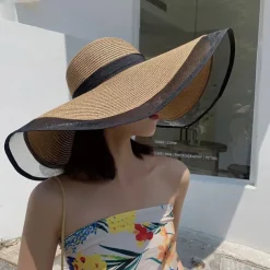Sun Hat Summer Womens Wide Brim Beach Hat, UV Protection Mesh Sun Hat for Face Shield, Sunshade Cap for Outdoor Travel & Beach