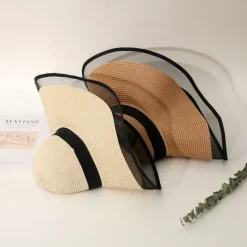 Sun Hat Summer Womens Wide Brim Beach Hat, UV Protection Mesh Sun Hat for Face Shield, Sunshade Cap for Outdoor Travel & Beach
