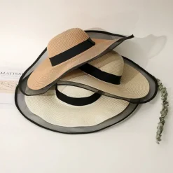 Sun Hat Summer Womens Wide Brim Beach Hat, UV Protection Mesh Sun Hat for Face Shield, Sunshade Cap for Outdoor Travel & Beach