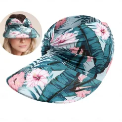 Sun Visor Hats for Women with Large Brim Foldable Visor Cap Beach Hat Sun Protection UPF 50+ Designed for Outdoor Sports Beach Volleyball, Golf, Baseball, Tennis, Badminton, Running