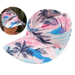 Sun Visor Hats for Women with Large Brim Foldable Visor Cap Beach Hat Sun Protection UPF 50+ Designed for Outdoor Sports Beach Volleyball, Golf, Baseball, Tennis, Badminton, Running
