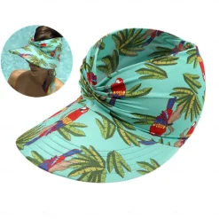 Sun Visor Hats for Women with Large Brim Foldable Visor Cap Beach Hat Sun Protection UPF 50+ Designed for Outdoor Sports Beach Volleyball, Golf, Baseball, Tennis, Badminton, Running