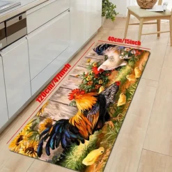 Sunflower Farmhouse Kitchen Rugs Anti Slip Door Mats for Kitchen Floor Kitchen Rugs and Mats Non Skid Waterproof Kitchen Runner Comfort Standing Mat