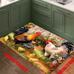 Sunflower Farmhouse Kitchen Rugs Anti Slip Door Mats for Kitchen Floor Kitchen Rugs and Mats Non Skid Waterproof Kitchen Runner Comfort Standing Mat