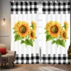 Sunflower Thermal Insulation Outdoor Balcony Rest Living Room Home Decoration 2-piece Set Of 3d Digital Printing Perforated Blackout Curtains