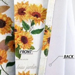 Sunflower Thermal Insulation Outdoor Balcony Rest Living Room Home Decoration 2-piece Set Of 3d Digital Printing Perforated Blackout Curtains