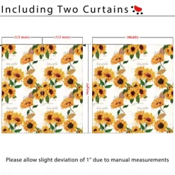 Sunflower Thermal Insulation Outdoor Balcony Rest Living Room Home Decoration 2-piece Set Of 3d Digital Printing Perforated Blackout Curtains