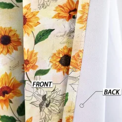 Sunflower Thermal Insulation Outdoor Balcony Rest Living Room Home Decoration 2-piece Set Of 3d Digital Printing Perforated Blackout Curtains