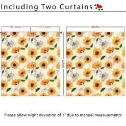 Sunflower Thermal Insulation Outdoor Balcony Rest Living Room Home Decoration 2-piece Set Of 3d Digital Printing Perforated Blackout Curtains