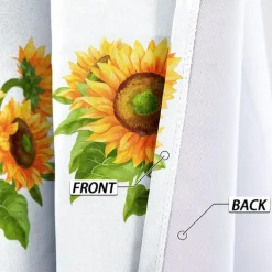 Sunflower Thermal Insulation Outdoor Balcony Rest Living Room Home Decoration 2-piece Set Of 3d Digital Printing Perforated Blackout Curtains