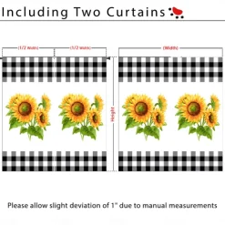 Sunflower Thermal Insulation Outdoor Balcony Rest Living Room Home Decoration 2-piece Set Of 3d Digital Printing Perforated Blackout Curtains