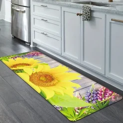 Sunflowers Farmhouse Area Rug Kitchen Mat Non-Slip Oil Proof Floor Mat Livingroom Rug Indoor Outdoor Mat Bedroom Decor Bathroom Mat Entrance Rug Door Mat