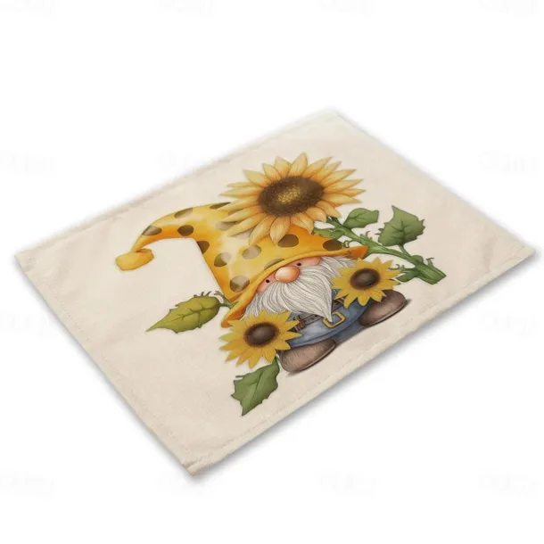 Sunflowers Placemats Heat Resistant Farmhouse Table Place Mat Stain Resistant Placemat, Placemat for Wedding Kitchen Dining Table Decoration Indoor Outdoor