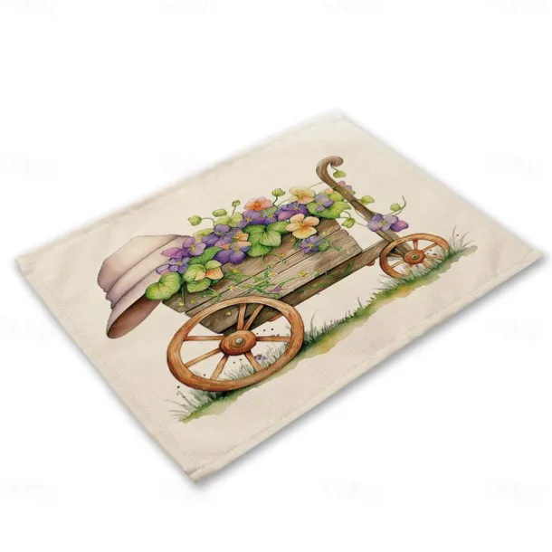 Sunflowers Placemats Heat Resistant Farmhouse Table Place Mat Stain Resistant Placemat, Placemat for Wedding Kitchen Dining Table Decoration Indoor Outdoor