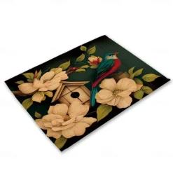 Sunflowers Placemats Heat Resistant Farmhouse Table Place Mat Stain Resistant Placemat, Placemat for Wedding Kitchen Dining Table Decoration Indoor Outdoor