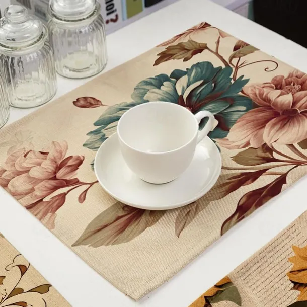 Sunflowers Placemats Heat Resistant Farmhouse Table Place Mat Stain Resistant Placemat, Placemat for Wedding Kitchen Dining Table Decoration Indoor Outdoor