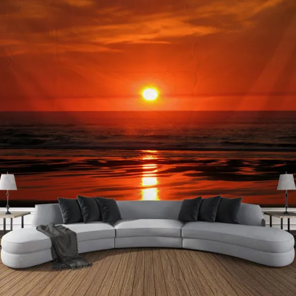 Sunlight Beach View Hanging Tapestry Wall Art Large Tapestry Mural Decor Photograph Backdrop Blanket Curtain Home Bedroom Living Room Decoration
