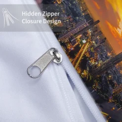 Sunset Sunset Civil Aviation Aircraft Printed 3-Piece Down Quilt Set Hotel Bedroom Guest Room Luxury Bedding Comfortable Set 1 Down Quilt Set 2 Pillowcases Queen Bed Set 2 Piece Set 3 Pie