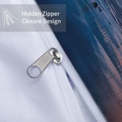 Sunset Sunset Civil Aviation Aircraft Printed 3-Piece Down Quilt Set Hotel Bedroom Guest Room Luxury Bedding Comfortable Set 1 Down Quilt Set 2 Pillowcases Queen Bed Set 2 Piece Set 3 Pie