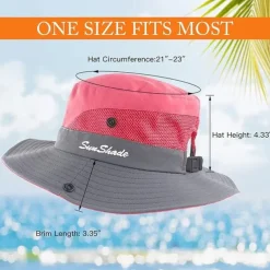 Sunshade Hat UV Protection Wide Brim Beach Cap Foldable Ponytail Bucket Fishing Hat Beach Cap for Fishing Hiking Gardening Outdoor