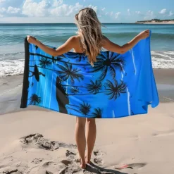 Sunshine and Beach Beach Towel Premium Quality Ultra Soft Absorbent Lightweight Durable Quick Drying Vibrant Design Perfect for Beach Pool Sunbathing Travel Summer Accessory Comfortable and Stylish